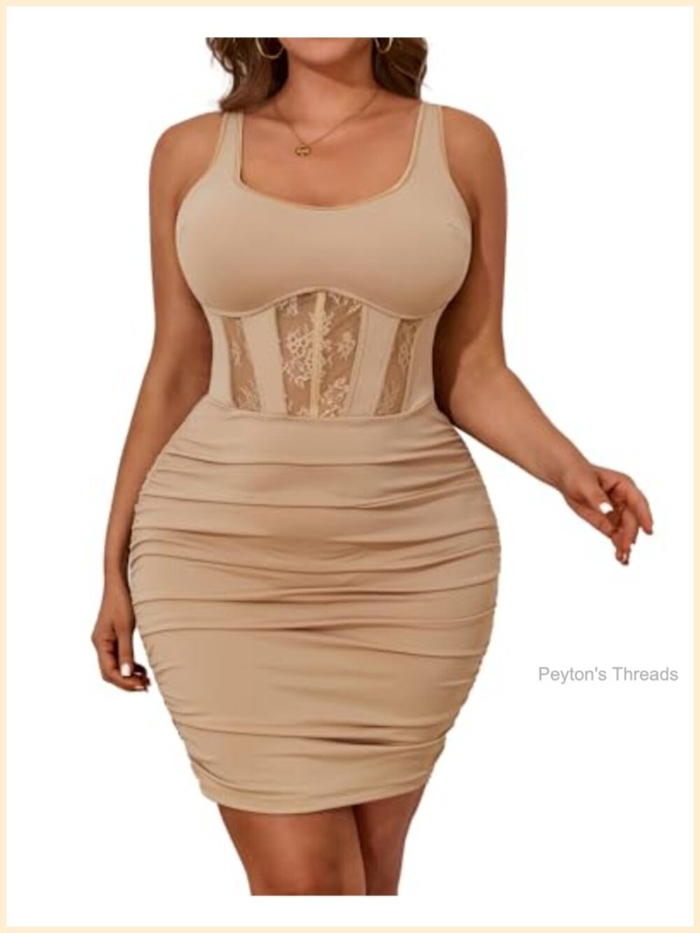 Plus Size Sleeveless Square Neck Bodycon Ruched Club Dress